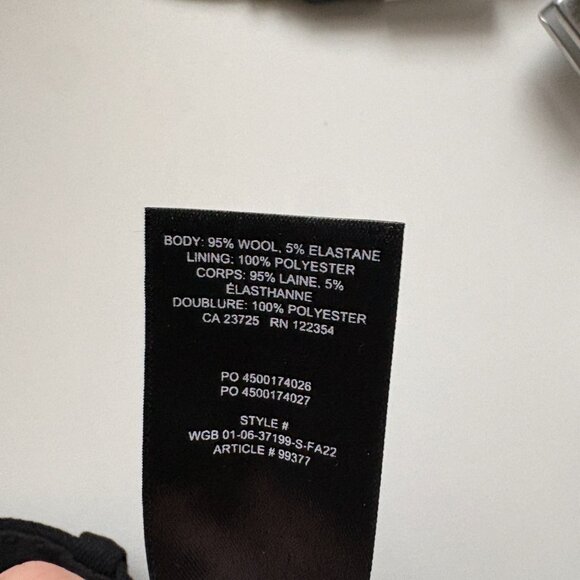 Aritzia Babaton Agency Wool Pant High Waisted Wool Twill Trousers Black Size 4 - Picture 9 of 10